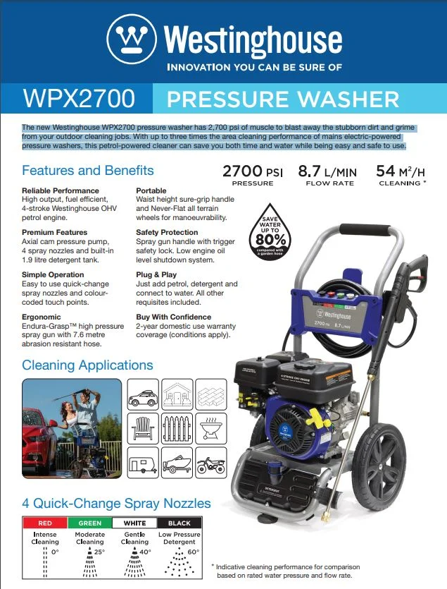 Westinghouse WPX2700 Pressure Washer - Image 9
