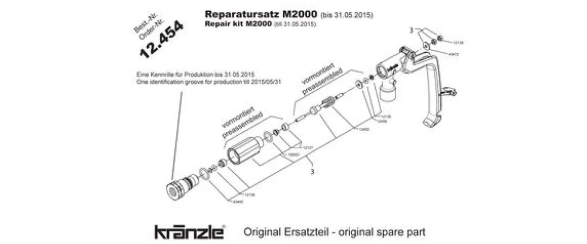 Kranzle M2000 Gun Repair Kit 12454