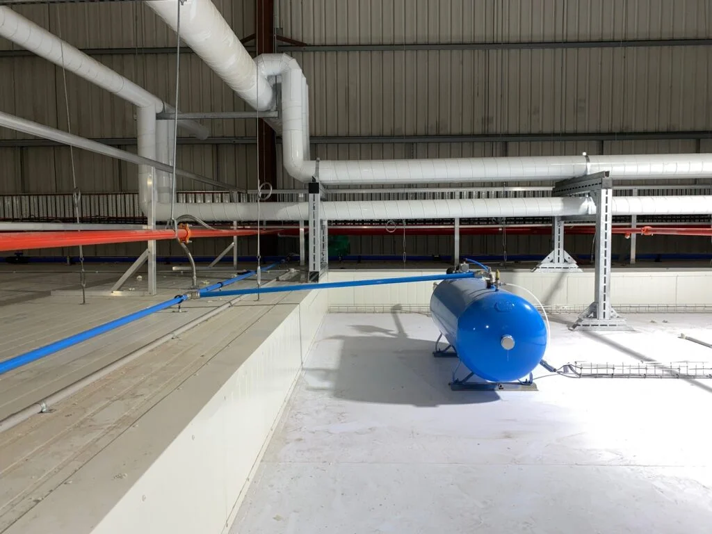 Infinity Pipe Systems aluminium pipework complete with additional air receivers.