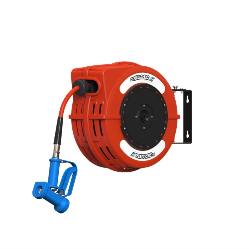 RETRACTA C1 HOSE REEL (RED) - HOT/COLD WATER 1/2" X 12M HOSE & SPRAY GUN