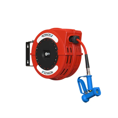 RETRACTA C1 HOSE REEL (RED) - HOT/COLD WATER 1/2" X 12M HOSE & SPRAY GUN