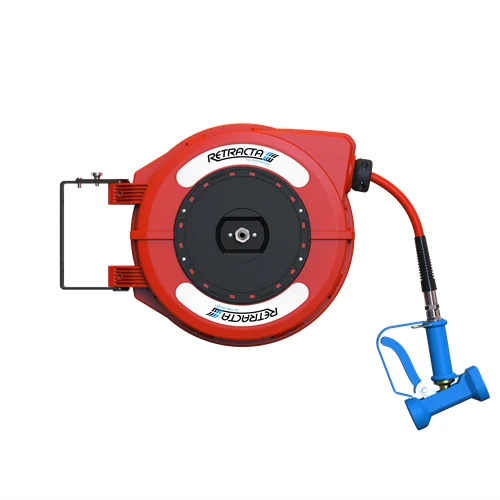 RETRACTA C1 HOSE REEL (RED) - HOT/COLD WATER 1/2" X 12M HOSE & SPRAY GUN