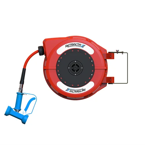 RETRACTA C1 HOSE REEL (RED) - HOT/COLD WATER 1/2" X 12M HOSE & SPRAY GUN